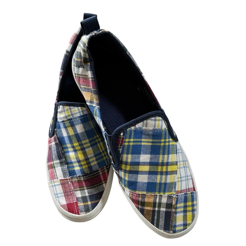 Sperry Blue and Yellow Flats Slip-On Canvas Sneakers